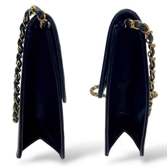 CHANEL 24K Timeless Classic Vintage Small Single Flap Bag Chain Purse Black - Picture 7 of 16